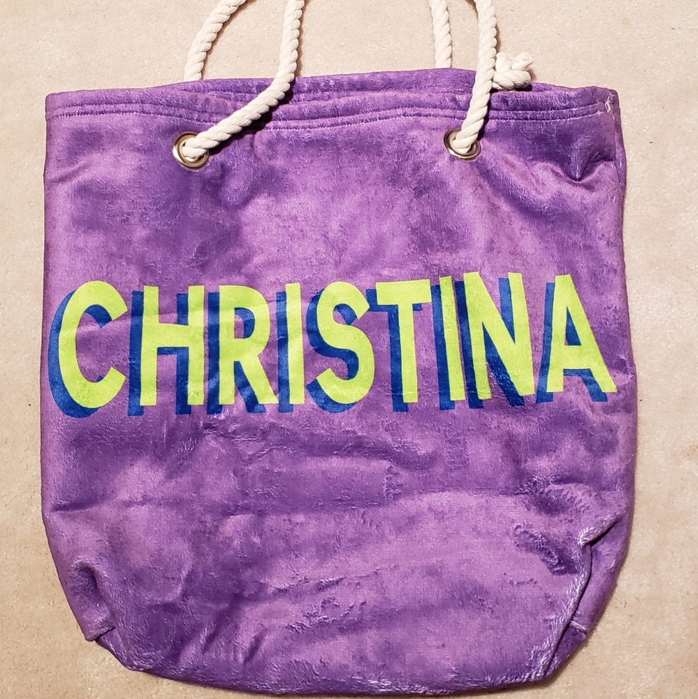 Terry Cloth Beach Bag Personalized "CHRISTINA"
